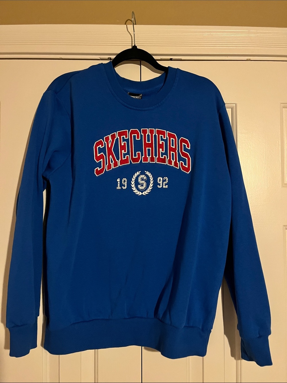 Skechers Blue Crewneck Sweatshirt with Red Logo